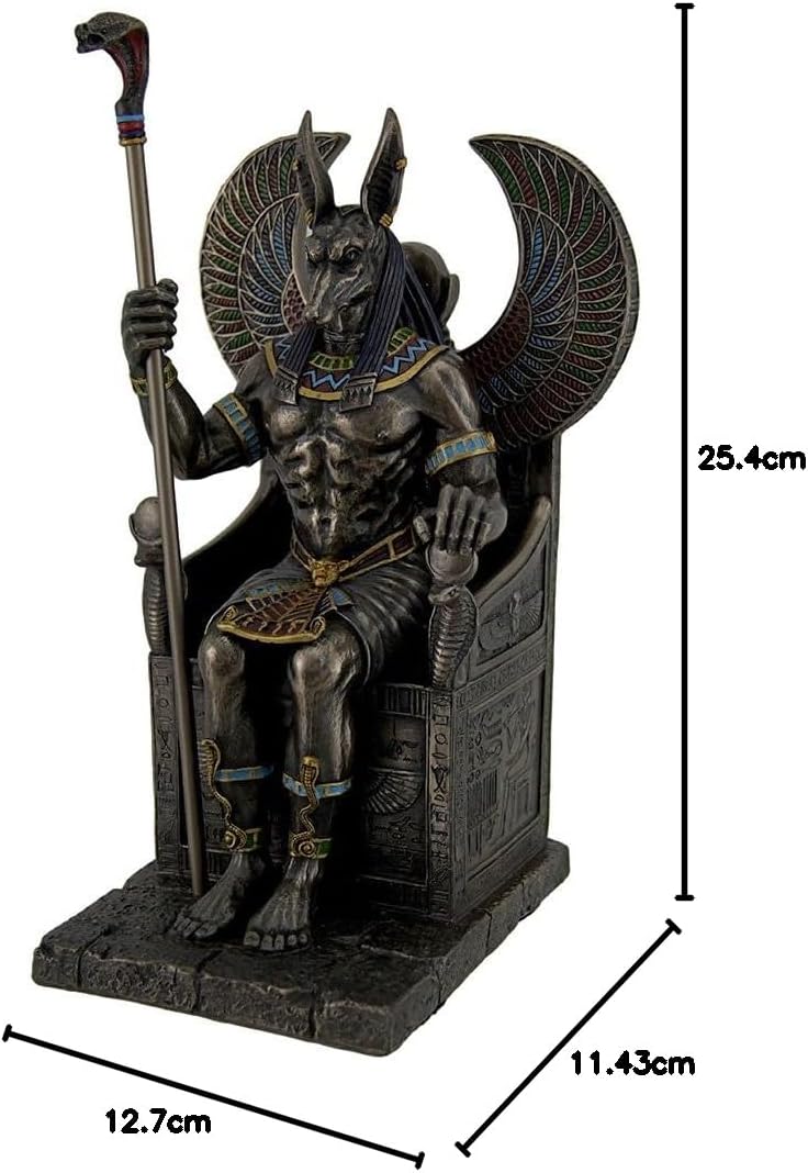 Bronze beendet Ägyptischer Gott Anubis auf Thron Statue, Bronze