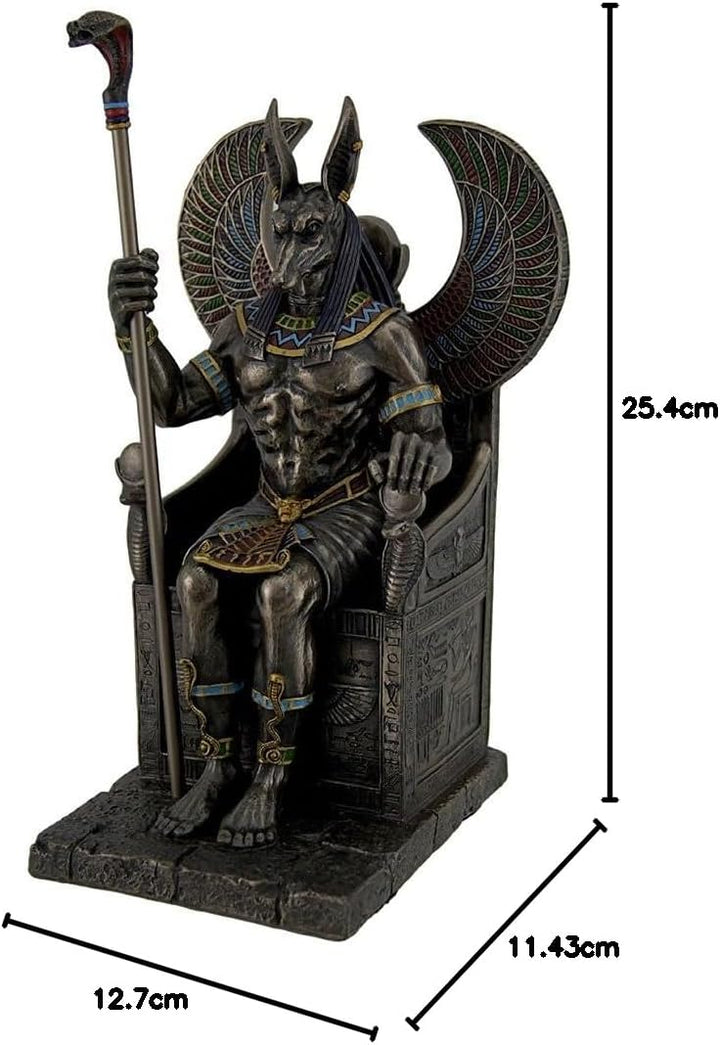 Bronze beendet Ägyptischer Gott Anubis auf Thron Statue, Bronze