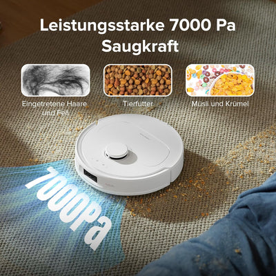 roborock Qrevo S Saugroboter mit Wischfunktion, 7000 Pa HyperForce® Reinigungsleistung, 45 dB(A) lei