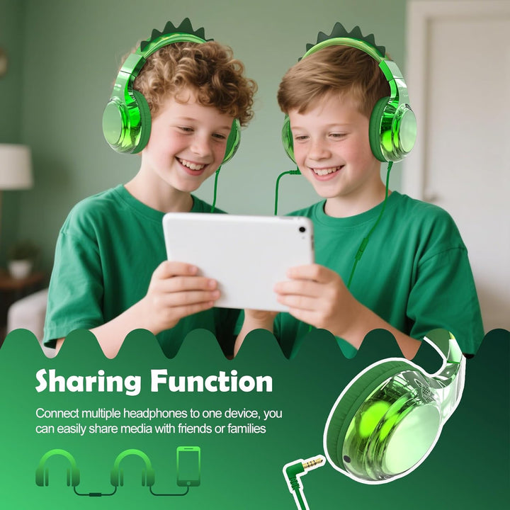 JYPS Kinder Kopfhörer, Kopfhörer Kinder mit Kabel, 85/94dB Lautstärkenbegrenzer, Audio-Sharing, Falt