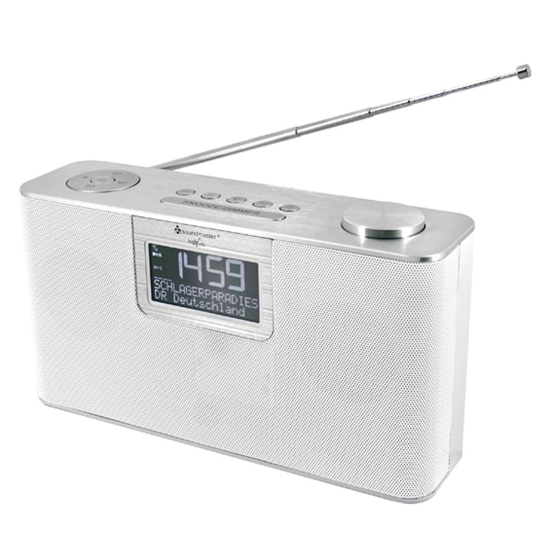 Soundmaster DAB700WE tragbares Radio DAB+ und UKW USB MP3 und Bluetooth Streaming Metallgehäuse weis