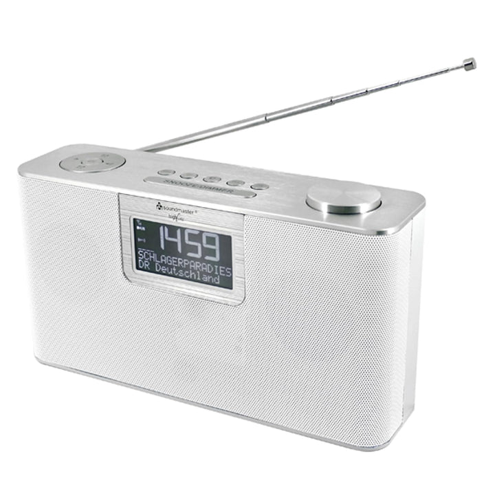 Soundmaster DAB700WE tragbares Radio DAB+ und UKW USB MP3 und Bluetooth Streaming Metallgehäuse weis