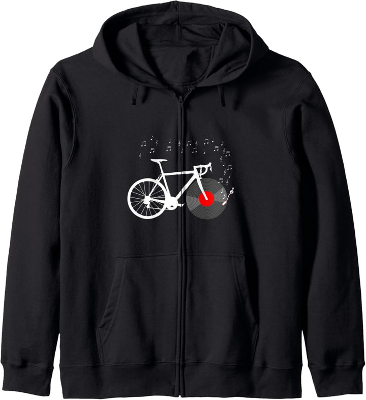 Vinyl-Schallplattenspieler für Fahrradfahrer, Rennrad Kapuzenjacke
