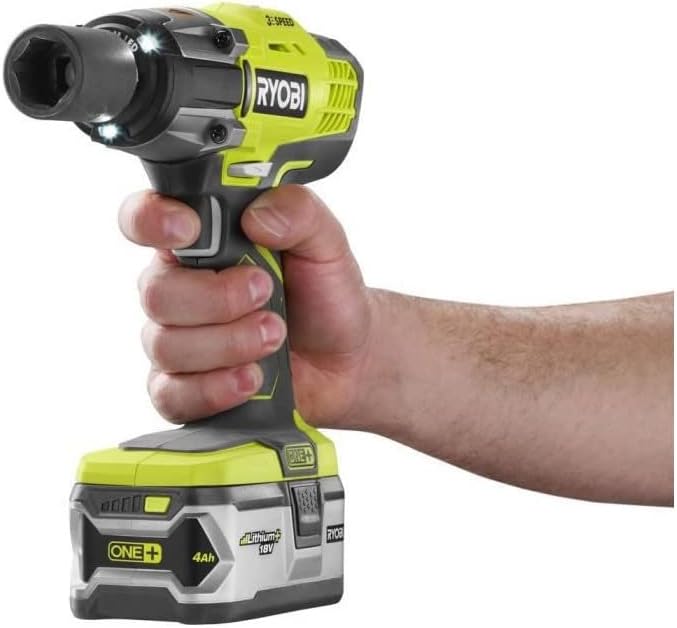 RYOBI 18 V ONE+ Akku-Schlagschrauber R18IW3-0 (max. Drehmoment 400 Nm, 1/2 Zoll Vierkant-Aufnahme, 3