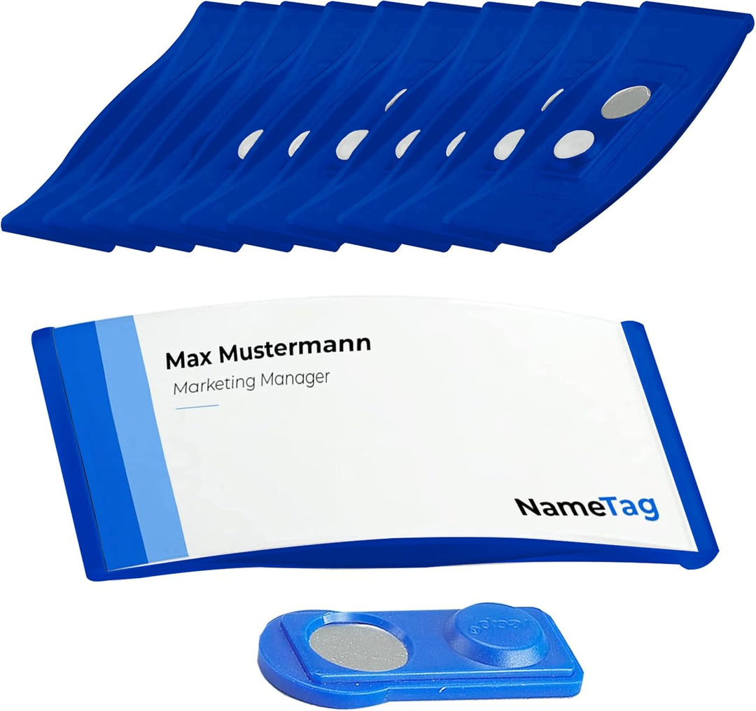 Ironix Namensschilder mit Doppelmagnet, Namensetiketten für Kleidung 75x32mm, Namensschilder Magnet