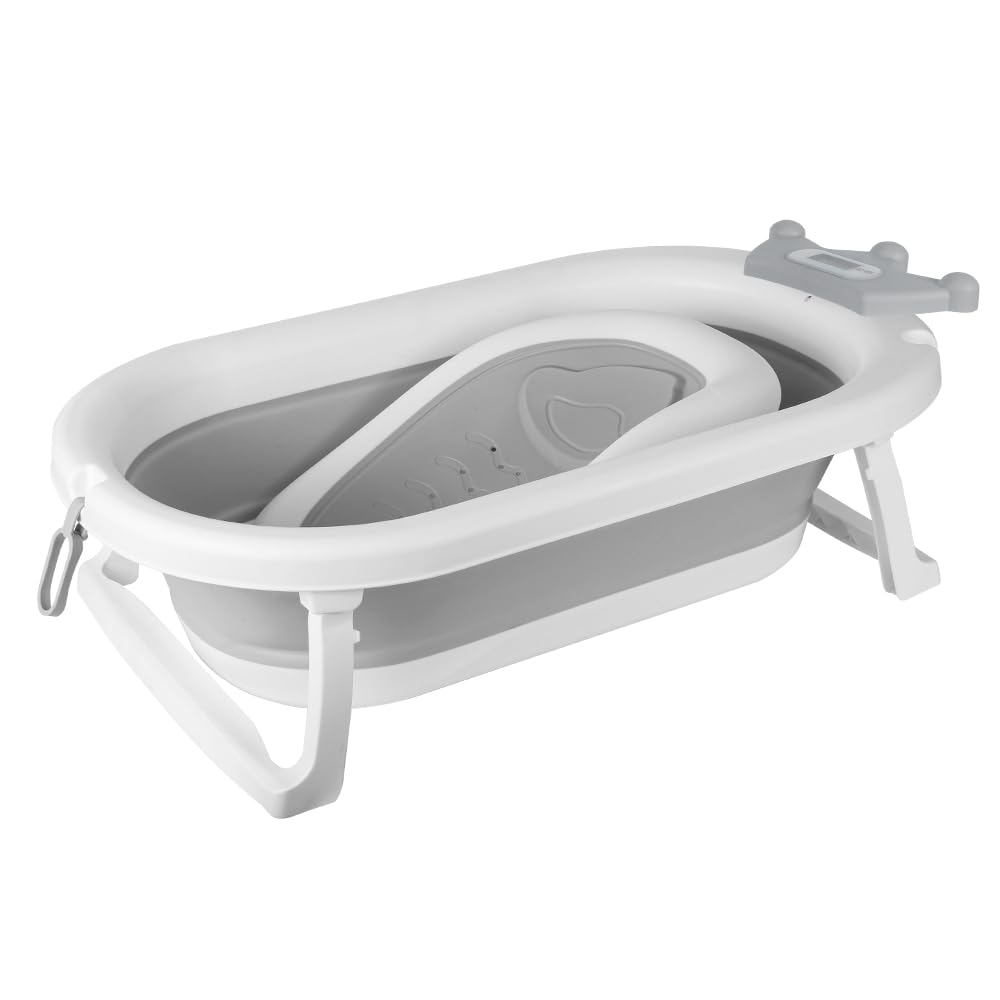 Babybadewanne, faltbar, geeignet für Babys von 0 bis 36 Monaten, ergonomisch und platzsparend, Babyw