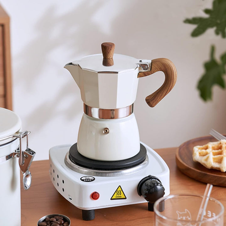 Espressokocher für den Herd, 3 Espressotassen, Mokkakanne – 142 ml, manuelle kubanische Kaffee-Perko