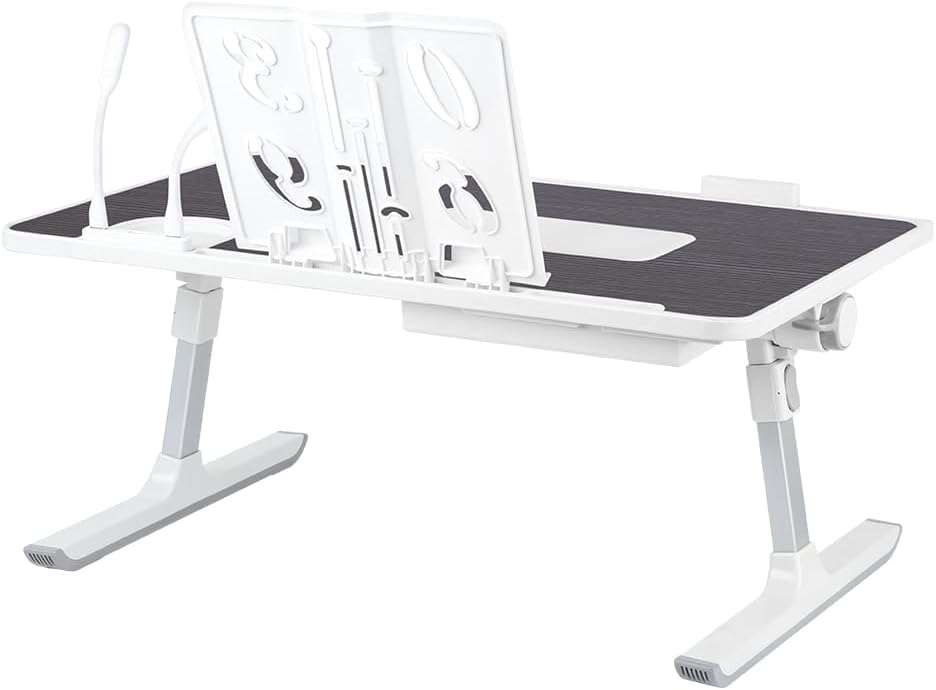 Betttisch für Laptop, höhenverstellbar und Winkel, Lese- und Laptopständer, klappbar, Tisch für Bett