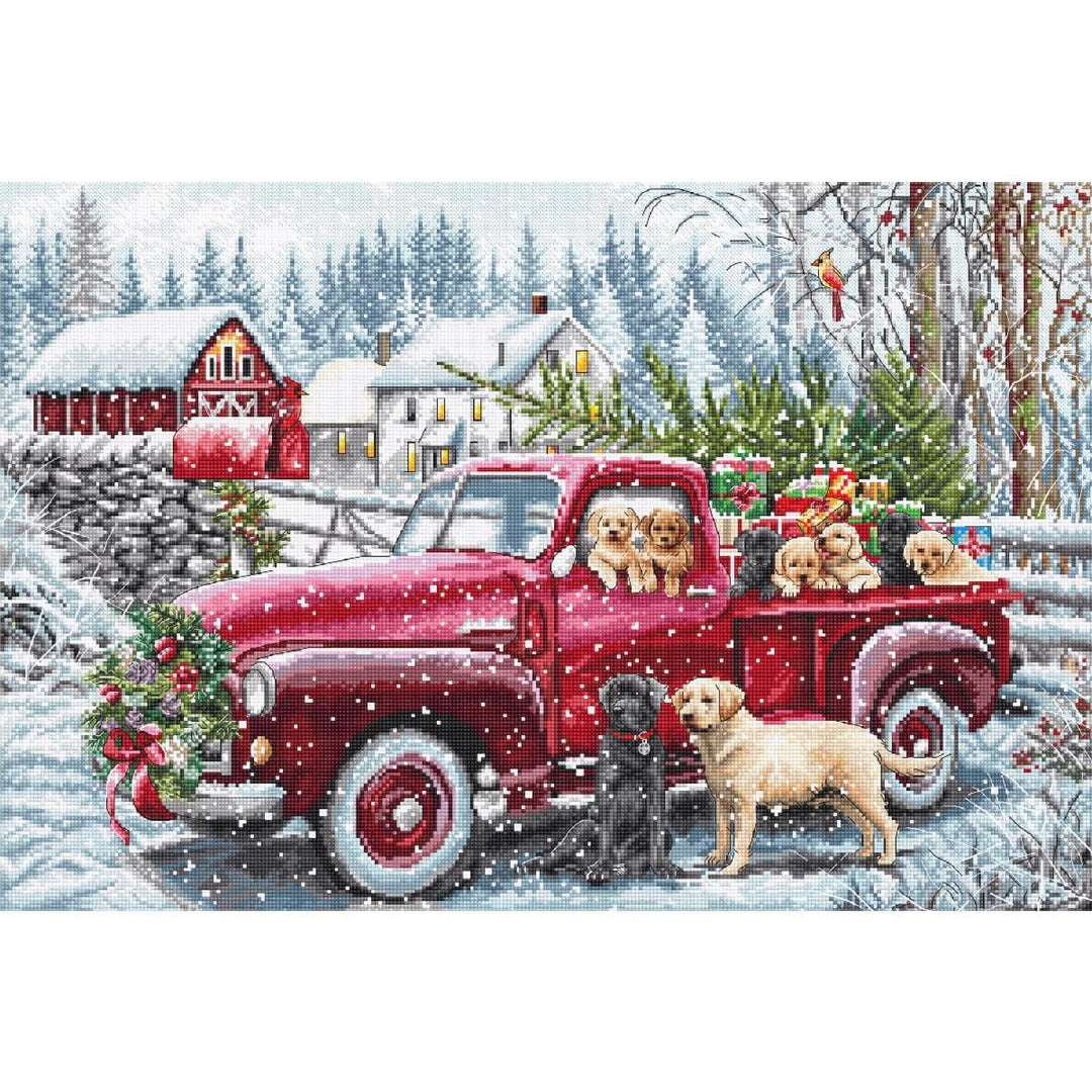 Letistitch Kreuzstich Set Weihnachtslieferung, Zählmuster, 47x32cm