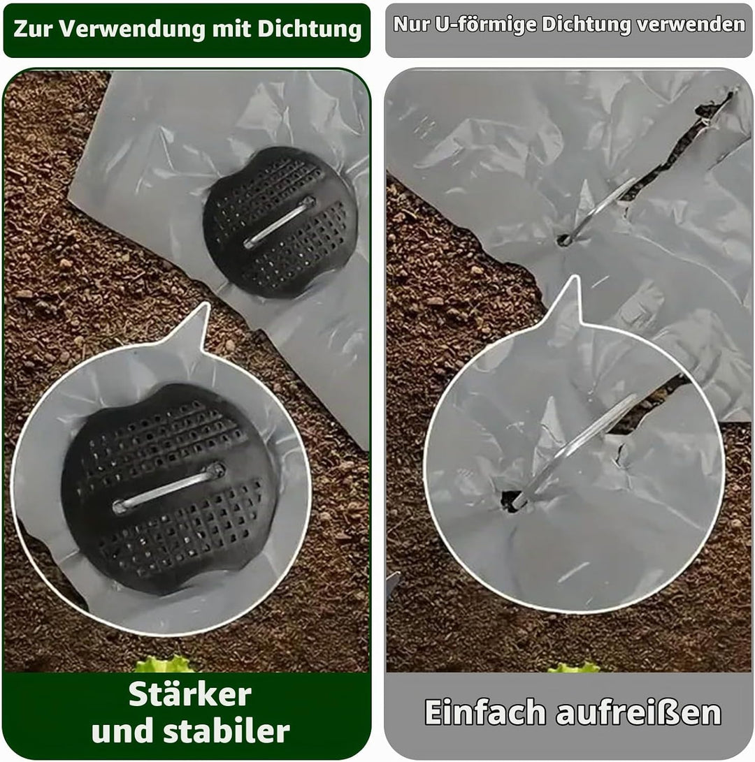 MIVIDE 100 Erdanker+100 Pufferscheiben für Erdanker, 150x35mm Anti-Rost Verzinkte Bodenanker, U-Förm