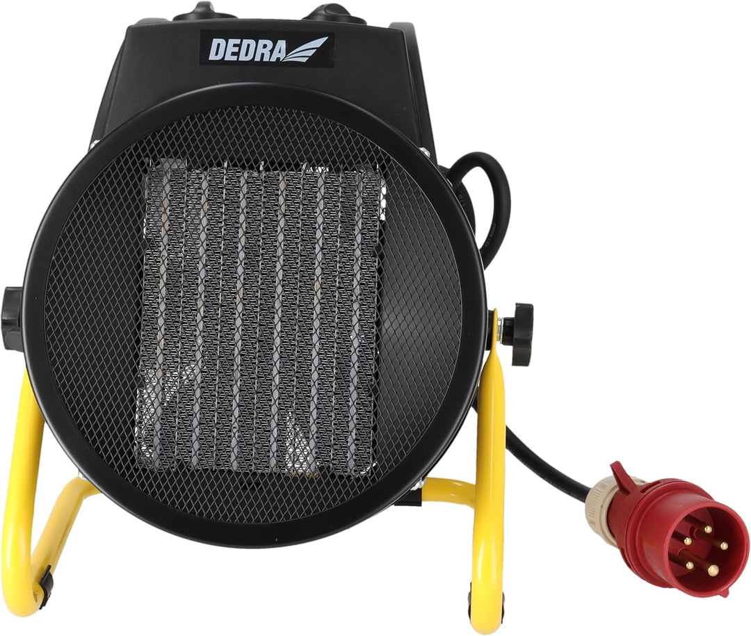 DEDRA Elektroheizer PTC 5,0kW, 400V, rund, schwarz, Heizfläche 50 m²mit keramischem Heizelement, für