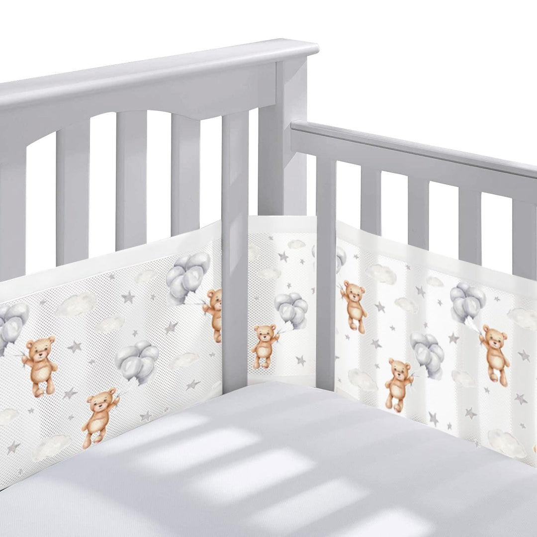 Bettumrandung Babybett,Baby Nestchen Bettumrandung,Kopfumrandung Babybett,Atmungsaktive Krippenumran