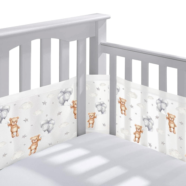 Bettumrandung Babybett,Baby Nestchen Bettumrandung,Kopfumrandung Babybett,Atmungsaktive Krippenumran