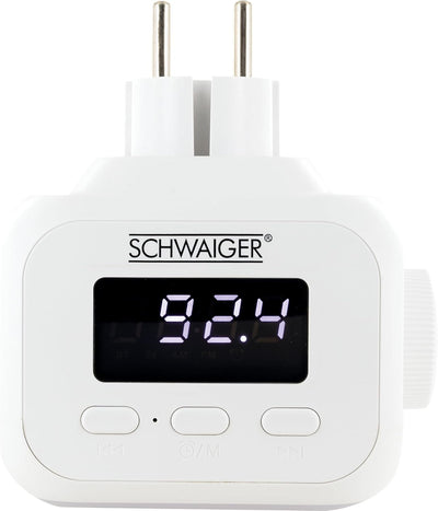 SCHWAIGER RAFM0100 Steckdosenradio Badezimmerradio Radio Steckdose FM Bluetooth Steckdosenlautsprech