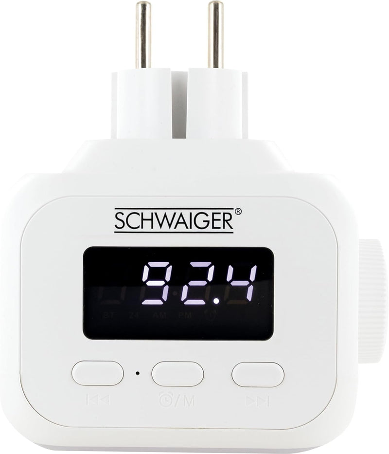 SCHWAIGER RAFM0100 Steckdosenradio Badezimmerradio Radio Steckdose FM Bluetooth Steckdosenlautsprech