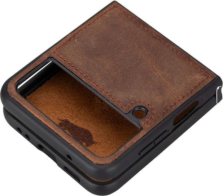 Solo Pelle Lederhülle für das Samsung Galaxy Z Flip4 Flip 4 Hülle aus echtem Leder, Model: Stanford