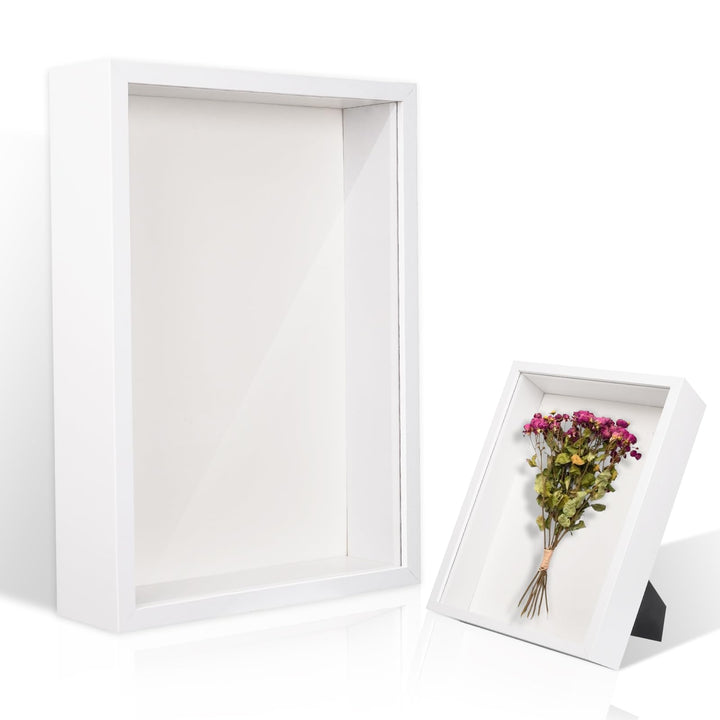 ALULU 3D Bilderrahmen zum Befüllen Tiefer 5cm, Holz-Schattenbox 31x22,5 cm, Objektrahmen für Wand &