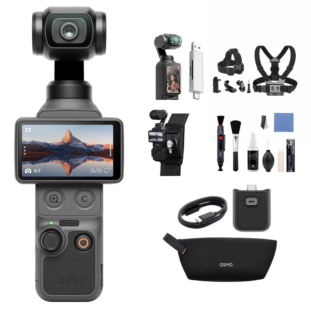 DJI Osmo Pocket 4 Essential Combo, Pocket Gimbal Vlog Kamera, 1″ CMOS und 4K/240fps, 3‑Achsen-Stabil
