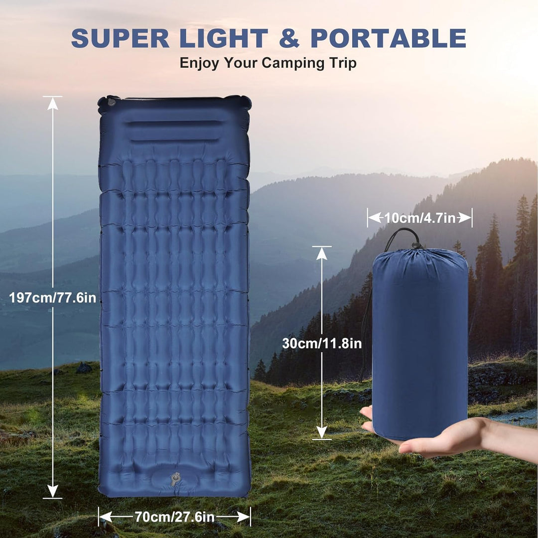 SHANNA Isomatte Outdoor Camping Luftmatratze: Extra Dick 12cm Ultraleicht Aufblasbare Matratze Die B