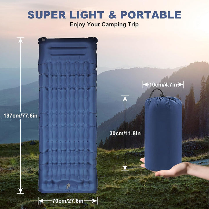 SHANNA Isomatte Outdoor Camping Luftmatratze: Extra Dick 12cm Ultraleicht Aufblasbare Matratze Die B
