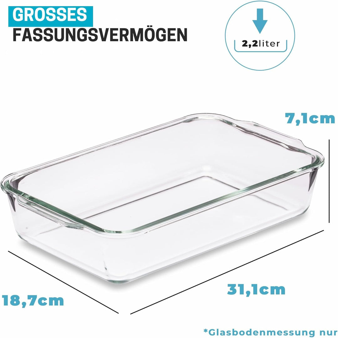 Igluu Meal Prep Lasagne-Auflaufform mit BPA-freiem Schnappverschluss-Deckel 2,2 Liter (2-teilig) – r