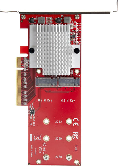 StarTech.com Dual M.2 PCIe SSD Adapter Karte - x8 / x16 Dual NVMe oder AHCI M.2 SSD zu PCI Express 3