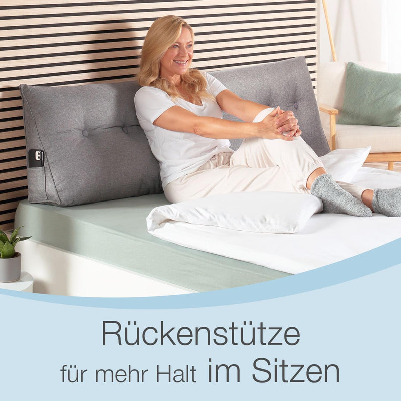 maxVitalis Rückenkissen, Keilkissen für Bett und Sofa geeignet, Lendenkissen, dreieckiges Lesekissen