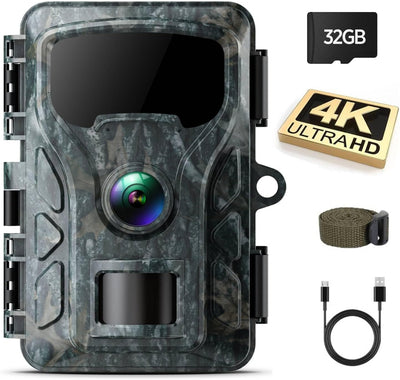 VOOPEAK Wildkamera 4K 30 fps 48 MP, Jagdkamera, Nachtkamera, bewegungsaktiviert, Jagdkamera, Infraro