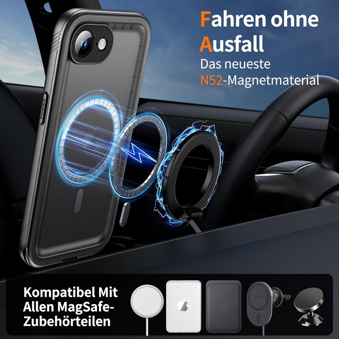 Cozycase TOP Militärschutz Hülle für iPhone 16e 17e Kompatibel mit MagSafe wasserdichte 360 Grad Pan