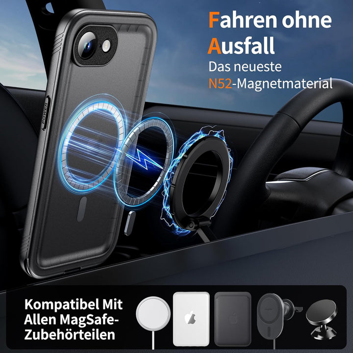 Cozycase TOP Militärschutz Hülle für iPhone 16e 17e Kompatibel mit MagSafe wasserdichte 360 Grad Pan