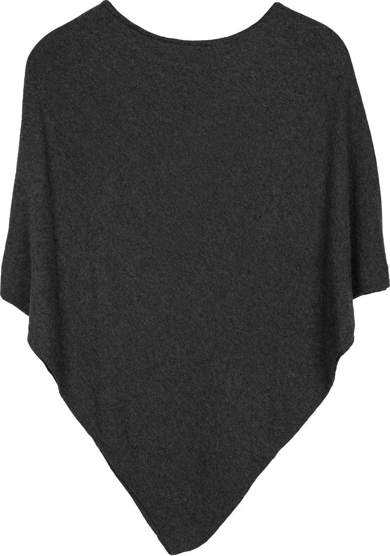 styleBREAKER Damen Feinstrick Poncho in Unifarben, leicht asymmetrischer Schnitt, Ärmellos, Rundhals