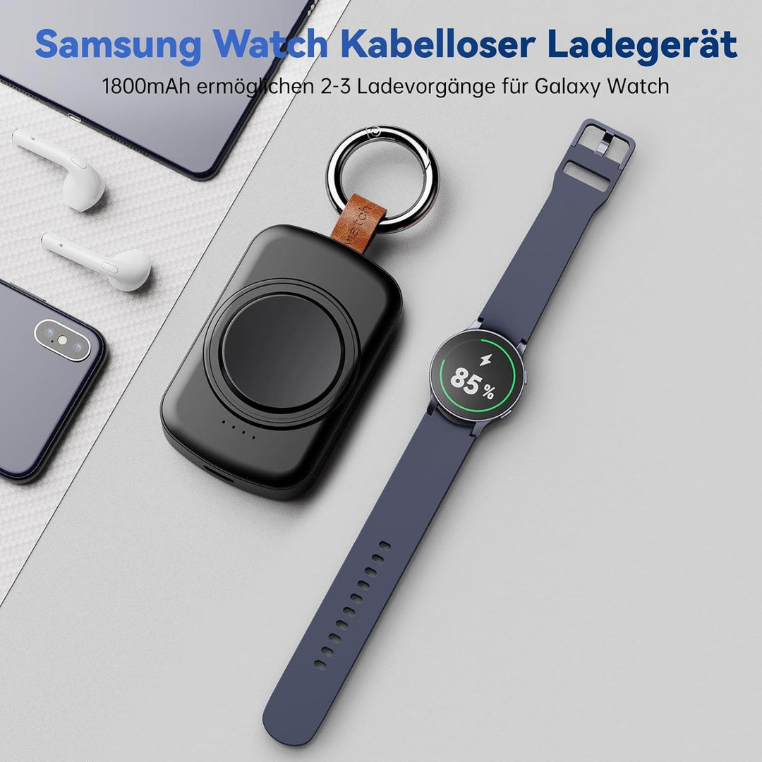 Ladegerät für Samsung Galaxy Watch,1800 mAh tragbares Ladegerät für Samsung Galaxy Watch 8/8 Classic