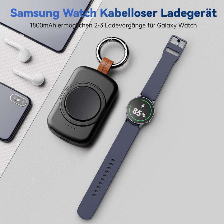 Ladegerät für Samsung Galaxy Watch,1800 mAh tragbares Ladegerät für Samsung Galaxy Watch 8/8 Classic