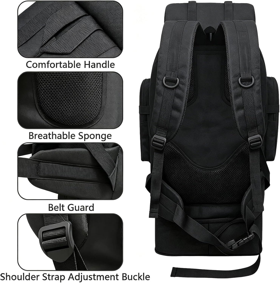 80L Camping-Wanderrucksack, 80 Liter Grosser Survival-Jagdrucksack Herren, wasserdichter taktischer