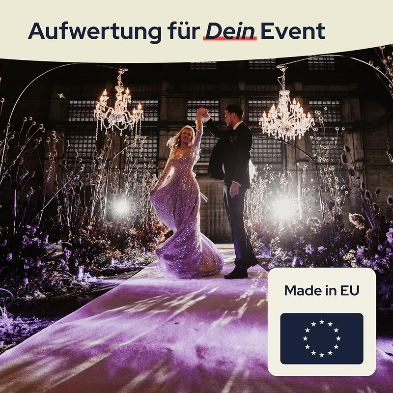 Primaflor Event-Teppich Meterware Podium - Weiss mit Schutzfolie, 1,00m x 10,00m, Viele Farben, Ruts