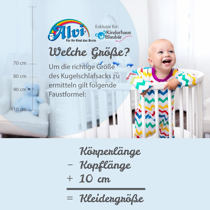 Alvi Kugelschlafsack Thermo | Baby-Schlafsack ärmellos | Winterschlafsack wattiert | Alvi Aussensack