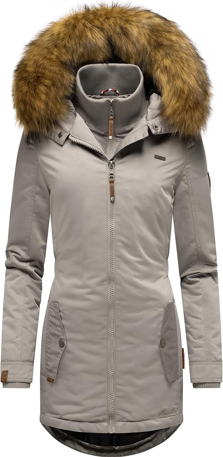 MARIKOO Damen Warmer Winterparka mit Kapuze Sanakoo XS-XXL XS Zinc Grey, XS Zinc Grey