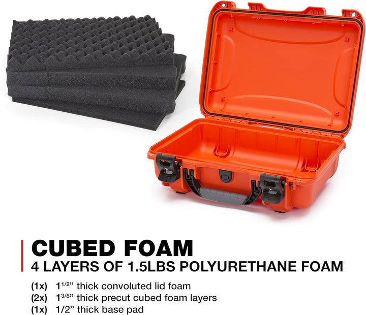 Nanuk 923 Wasserdichter Hartschalenkoffer Mit Plüschschaumeinlage - Orange Cubed Foam Orange, Cubed