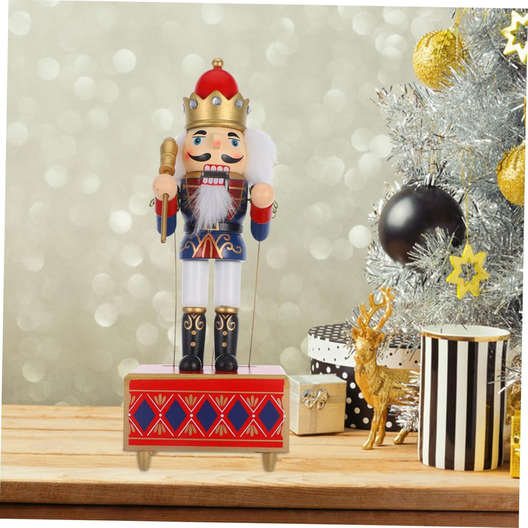 Cabilock Weihnachts Nussknacker Dekor Spieluhr Nussknacker Figur Handbemalt Ornament Für Wohnzimmer