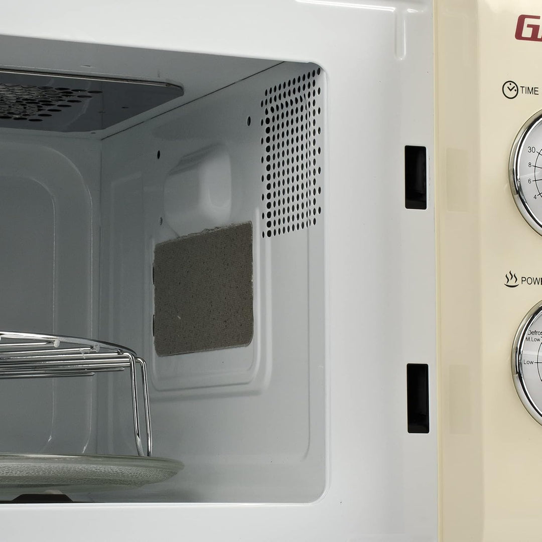 Girmi FM21 Kombi-Mikrowelle im Vintage-Design, 20 Liter, 700+800 W, Kombinationsgaren, Timer, Grillf