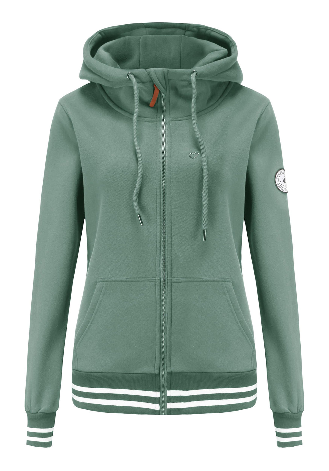 Damen Sweatjacke Kapuzenpullover Zip Hoodie Kapuzenjacke Winter Sweatshirt Jacke M Bohnengrün, M Boh