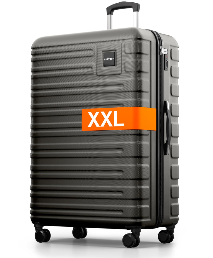 Travely Polycarbonat Koffer Gross 87cm XXL - 150L Innenvolumen, sehr robuster Hartschalenkoffer mit