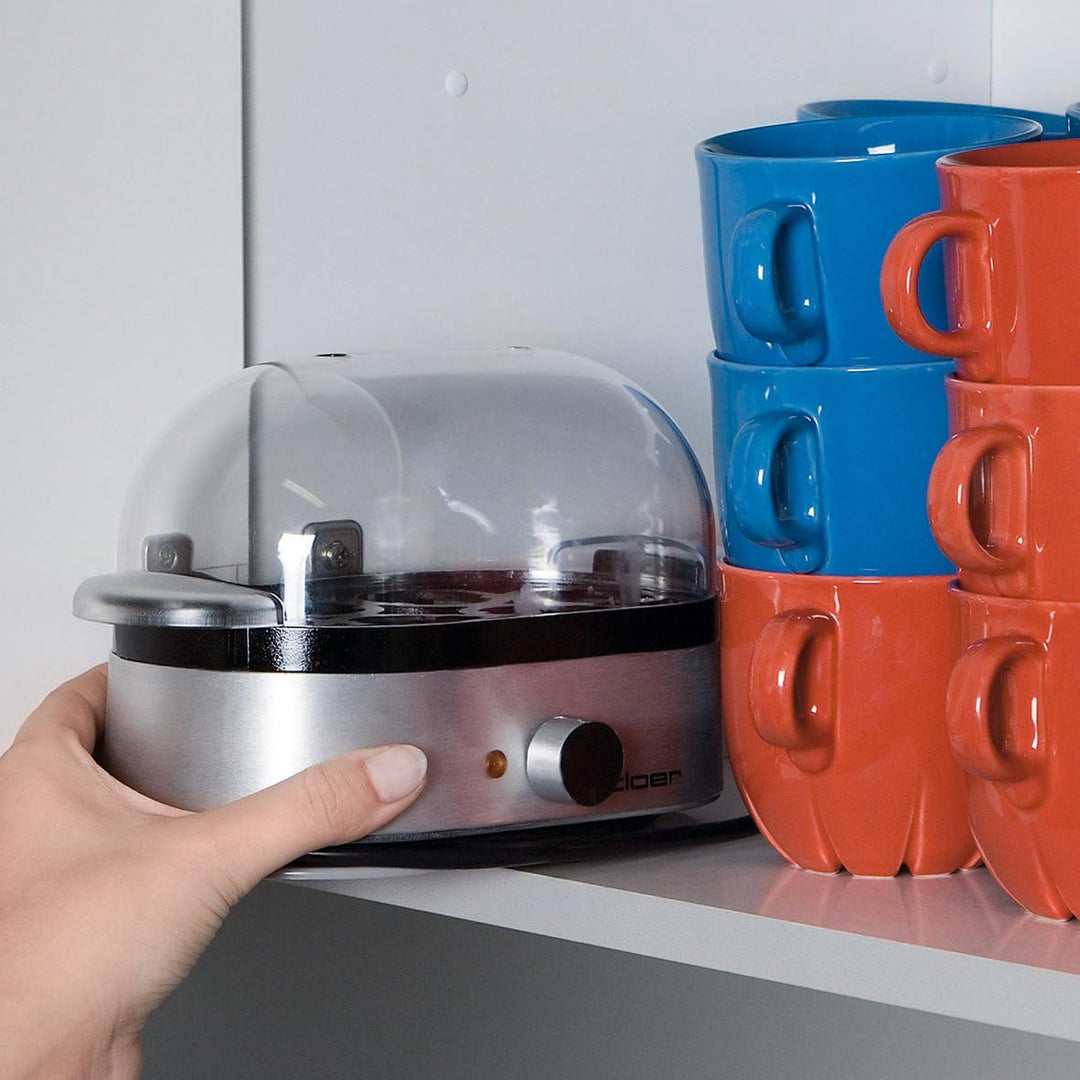 Cloer 6099 Eierkocher mit akustischer Fertigmeldung / 400 W / für 6 Eier / Einsätze für pochierte Ei
