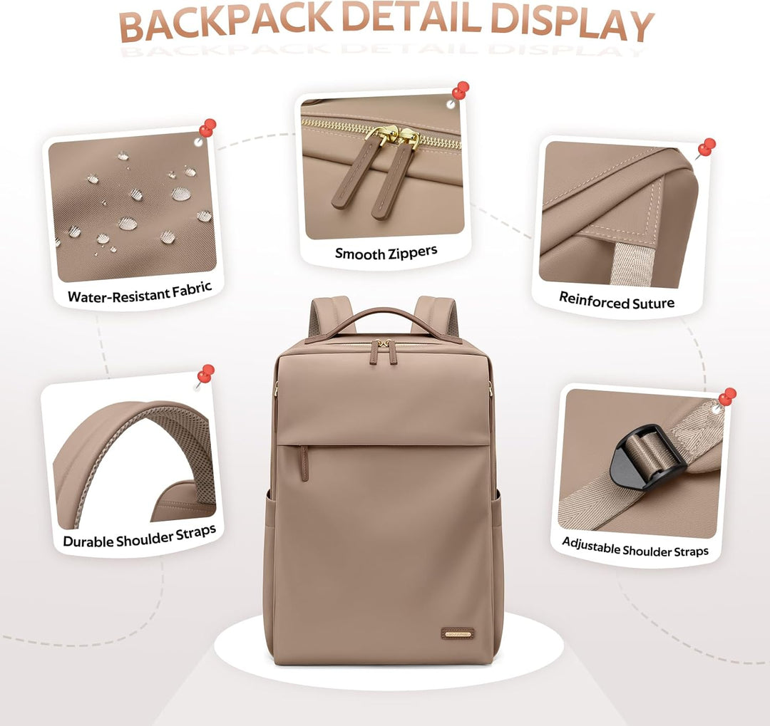 Rucksack Damen Laptop Reise Schulrucksack 15.6 Zoll mit Laptopfach, Wasserdicht Multifunktionaler Lä