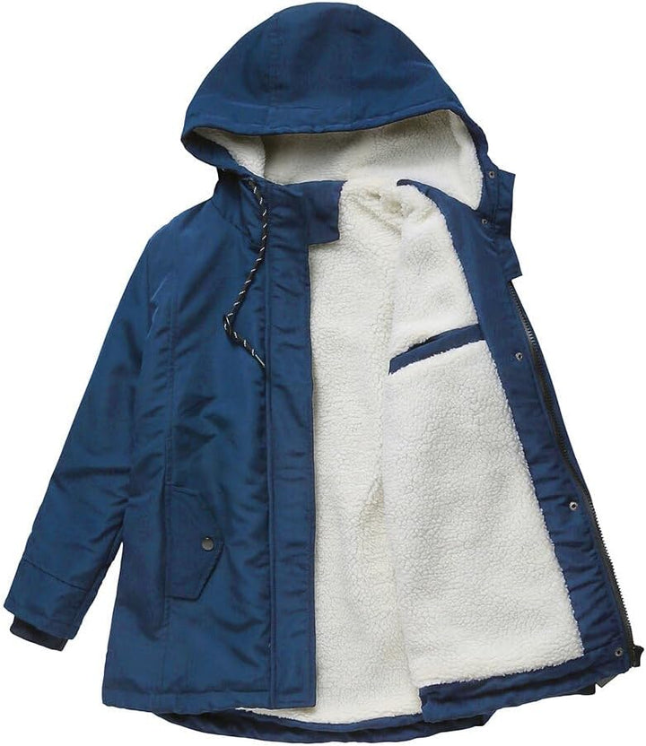 YYNUDA Damen Winterparka Dicker Warm Lang Wintermantel mit Fellkapuze Winter Jacke Outdoor Jacke für