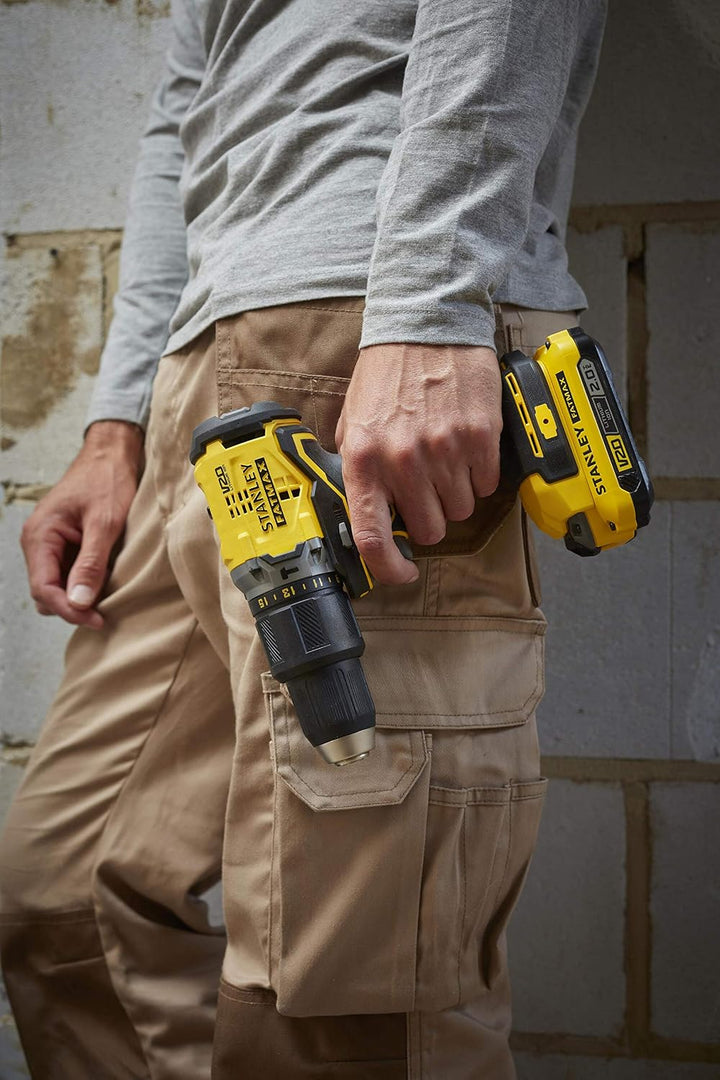 Stanley FatMax 18V 2-Gang Akku-Schlagbohrschrauber SFMCD715D2K (2.0Ah, max. Drehmoment 60 Nm, bürste