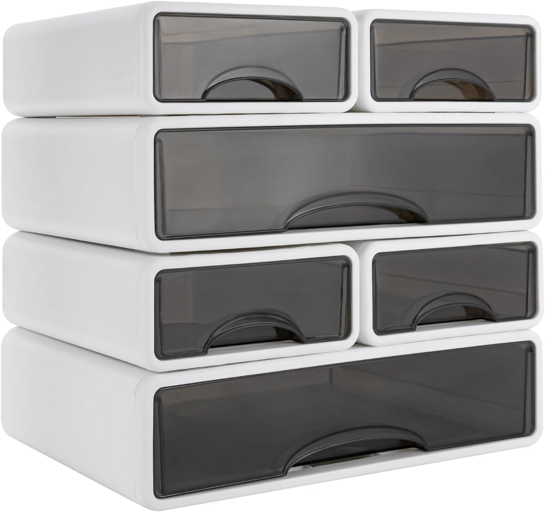 Schreibtisch Organizer mit 6 Schubladen - Stapelbar Schubladenbox Make up Organizer Aufbewahrungsbox