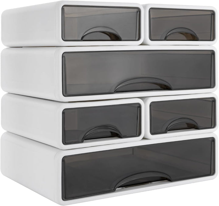 Schreibtisch Organizer mit 6 Schubladen - Stapelbar Schubladenbox Make up Organizer Aufbewahrungsbox