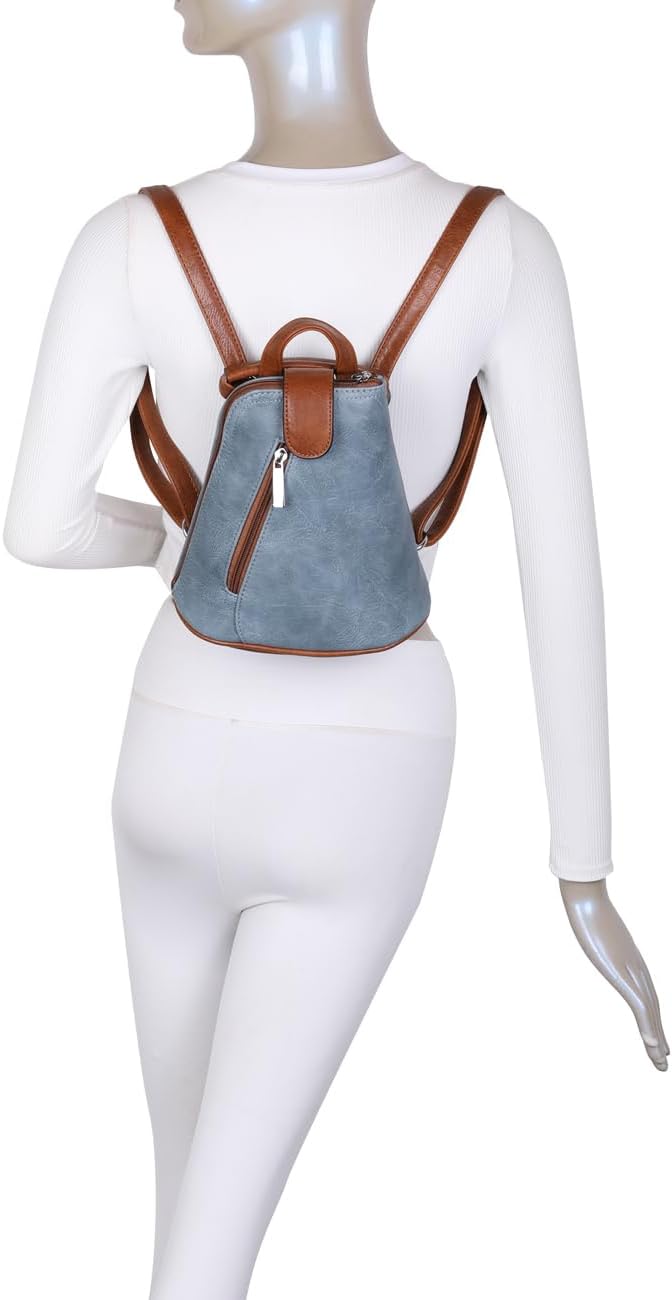 Damen Rucksack Schultertasche Umhängetasche BackPack Handtasche Crossover Crossbody Henkeltasche Rei