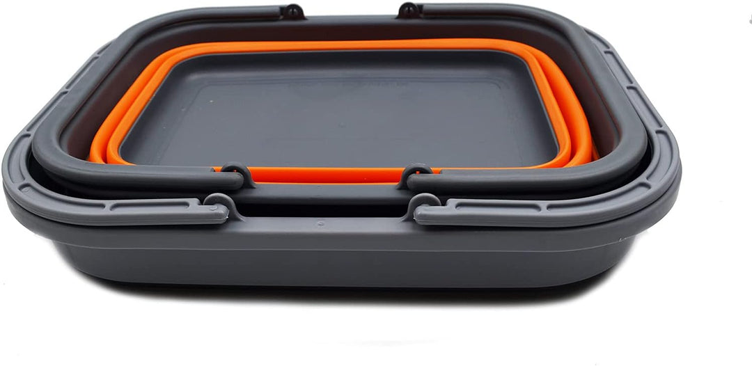 SAMMART 9.2L & 19L Faltbare Wanne mit Griff - Tragbarer Picknickkorb/Krater für den Aussenbereich -
